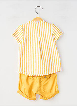 Ensemble short fermeture ceinture à nouer à la taille jaune MAYORAL garçon