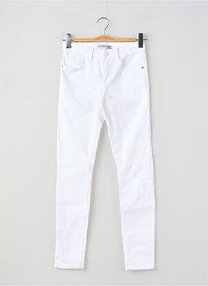 Jeans skinny stretch taille ajustable blanc TIFFOSI fille