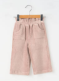 Pantalon large tissage velours taille élastique marron MAYORAL fille