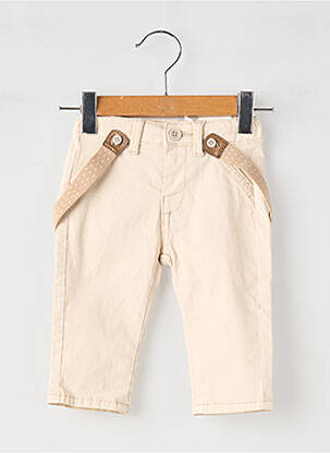Pantalon chino tissage popeline taille à pinces beige MAYORAL garçon