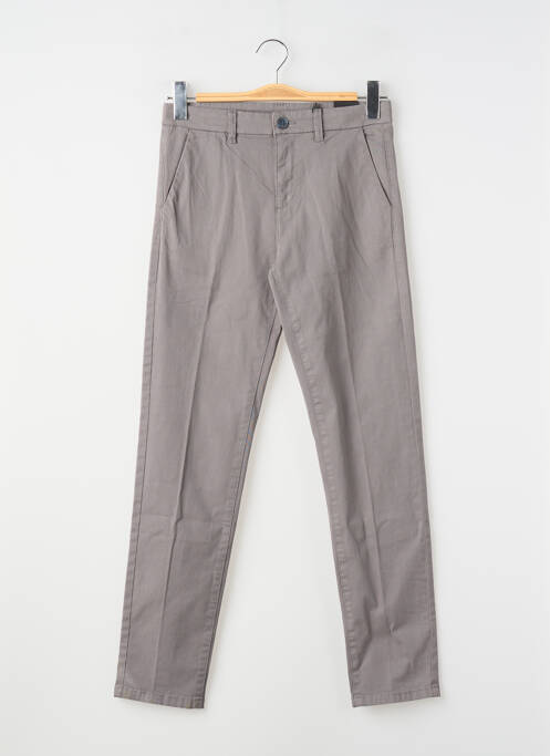 Pantalon chino tissage popeline taille ajustable gris NUKUTAVAKE garcon