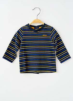T-shirt fermeture pressionnée manches longues bleu ELLE EST OU LA MER garçon
