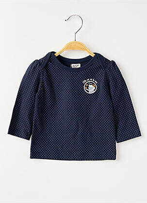 T-shirt stretch manches longues bleu ELLE EST OU LA MER fille