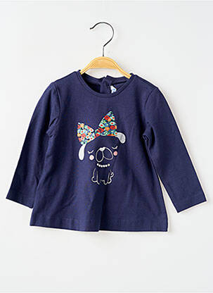 T-shirt stretch manches longues bleu MAYORAL fille
