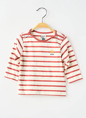 T-shirt manches longues manches longues rouge ELLE EST OU LA MER garçon