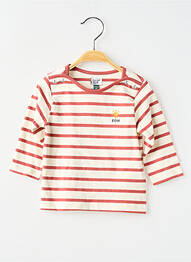 T-shirt manches longues manches longues rouge ELLE EST OU LA MER garcon