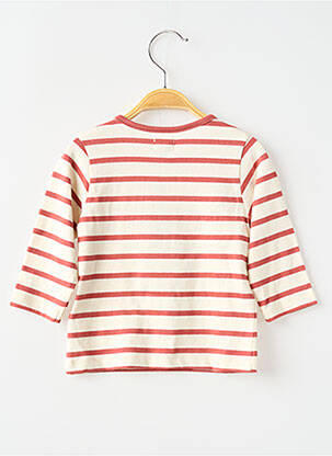 T-shirt manches longues manches longues rouge ELLE EST OU LA MER garçon
