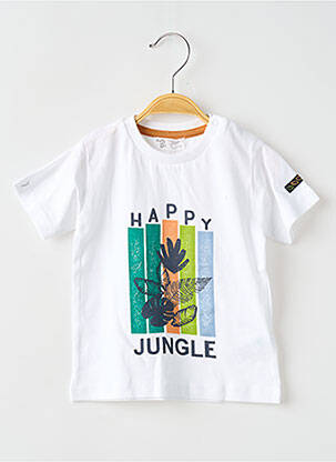 T-shirt stretch manches courtes blanc BABY BOL garçon