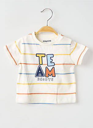 T-shirt stretch manches courtes beige MAYORAL garçon