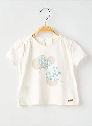 T-shirt fermeture boutonnée au dos manches courtes beige MAYORAL fille