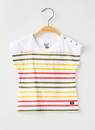 T-shirt stretch manches longues blanc ELLE EST OU LA MER fille