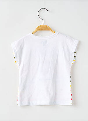 T-shirt stretch manches longues blanc ELLE EST OU LA MER fille
