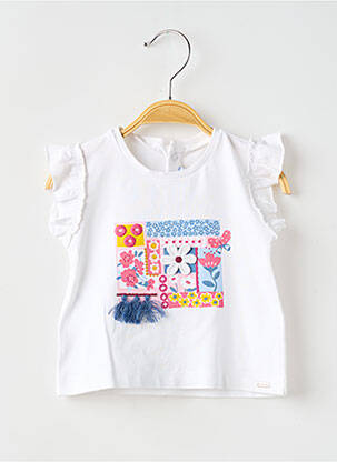 T-shirt stretch manches courtes blanc MAYORAL fille