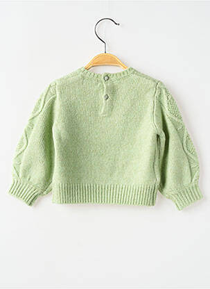Pull finition bords-côtes manches longues vert MAYORAL fille
