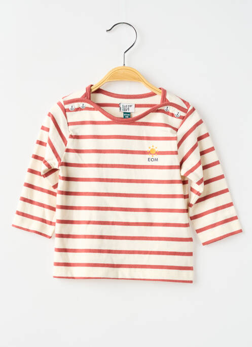 T-shirt manches longues manches longues rouge ELLE EST OU LA MER garcon