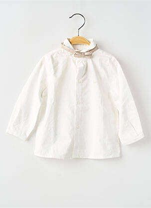 Chemise manches longues tissage popeline beige MAYORAL garçon