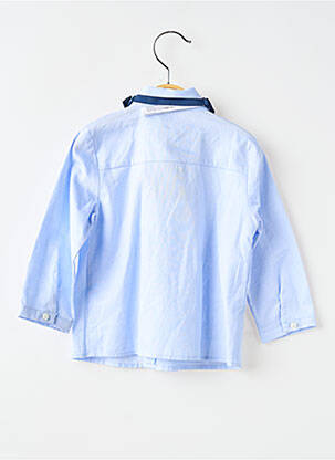 Chemise manches longues tissage popeline bleu MAYORAL garçon