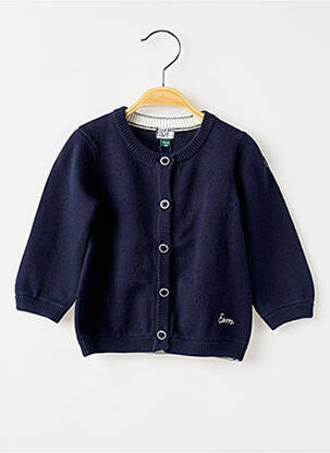 Gilet manches longues col rond bleu ELLE EST OU LA MER garçon