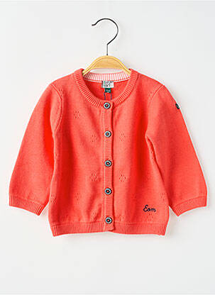 Gilet manches longues col rond orange ELLE EST OU LA MER garçon