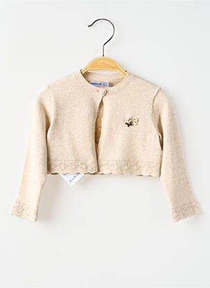 Gilet manches longues coupe droite beige MAYORAL fille