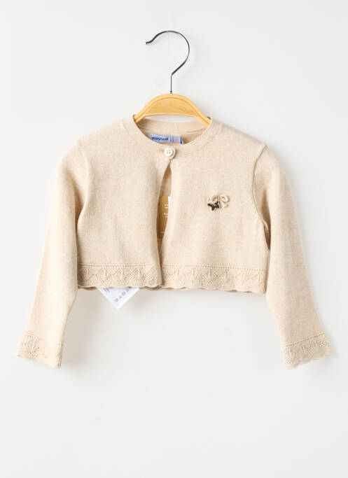 Gilet manches longues beige MAYORAL fille