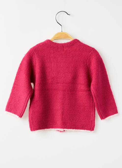 Gilet manches longues rose ELLE EST OU LA MER fille