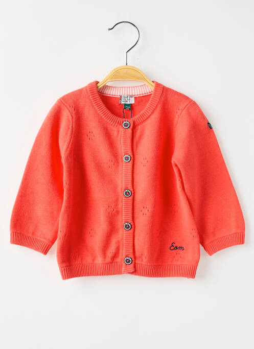 Gilet manches longues orange ELLE EST OU LA MER garçon