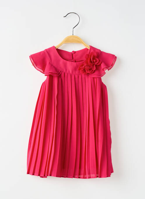 Robe mi-longue manches courtes manches courtes rose MAYORAL fille