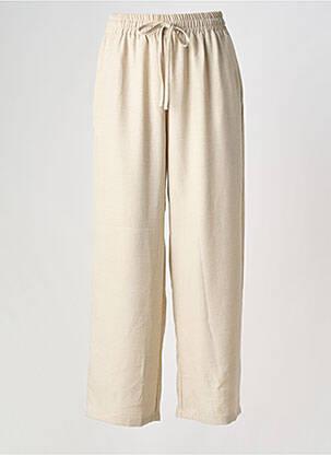 Pantalon droit taille haute taille haute beige NEW COLLECTION femme