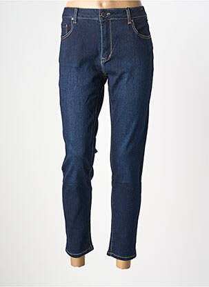 Jeans coupe slim tissage brut taille haute bleu KY CREATION femme
