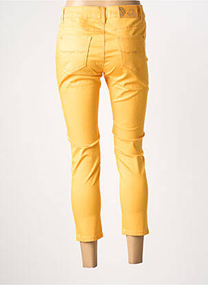 Jeans coupe slim stretch taille haute jaune KY CREATION femme