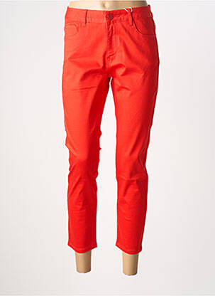 Jeans coupe slim stretch taille haute rouge KY CREATION femme