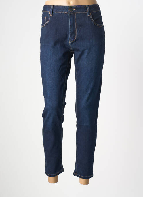 Jeans coupe slim tissage brut taille haute bleu KY CREATION femme