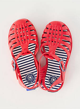 Sandales/nu pieds matière lisse carré rouge MEDUSE enfant