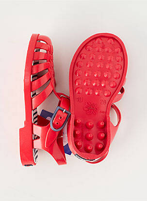 Sandales/nu pieds matière lisse carré rouge MEDUSE enfant