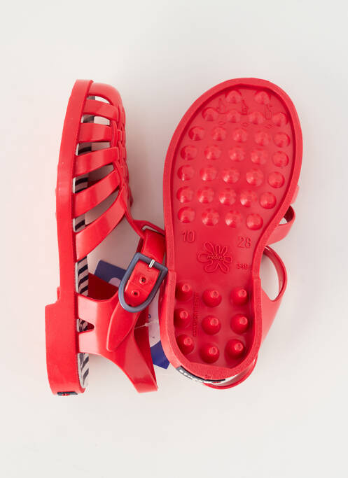 Sandales/nu pieds tissage vernis carré rouge MEDUSE enfant