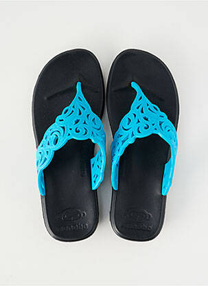 Tongs matière lisse talon plat jusqu'à 3cm bleu MONIGA femme