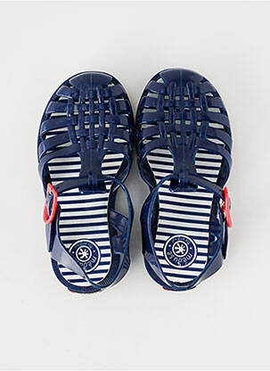 Sandales/nu pieds tissage vernis carré bleu MEDUSE enfant