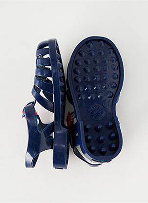 Sandales/nu pieds matière lisse carré bleu MEDUSE enfant