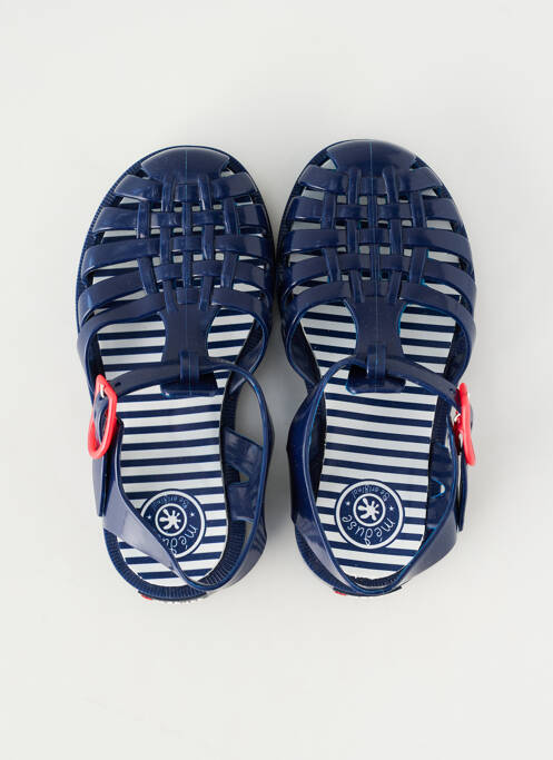 Sandales/nu pieds tissage vernis carré bleu MEDUSE enfant