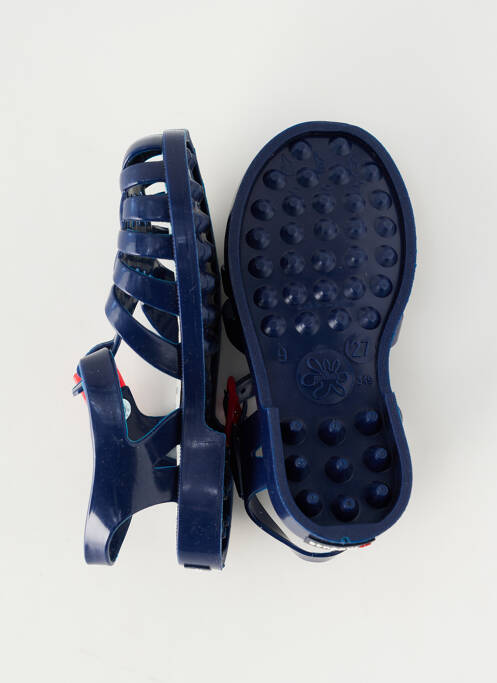 Sandales/nu pieds tissage vernis carré bleu MEDUSE enfant