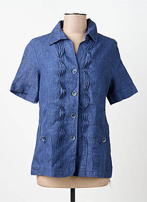 Chemisier coupe cintrée manches courtes bleu BARBARA LEBEK femme