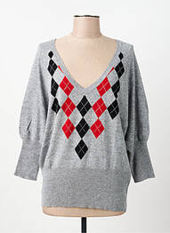 Pull tissage chiné manches 3/4 gris ESCORPION femme