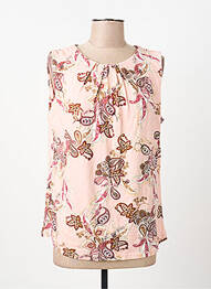 Top tissage jersey sans manche rose SIGNATURE femme