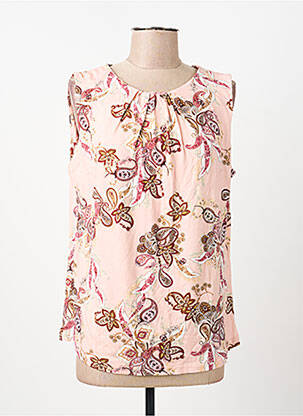 Top tissage jersey sans manche rose SIGNATURE femme
