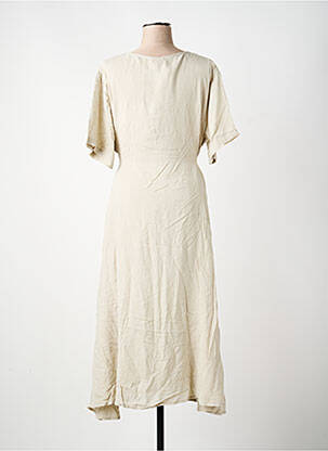 Robe longue manches courtes manches courtes beige CLODINE femme