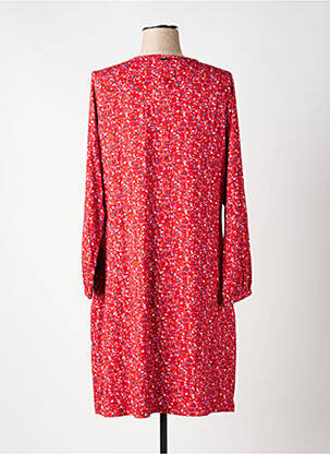 Robe mi-longue imprimé fantaisie manches longues rouge AGATHE & LOUISE femme