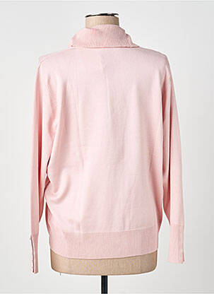 Pull col roulé stretch manches longues rose MICHA femme