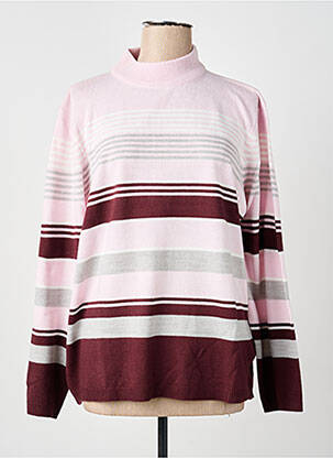 Pull stretch manches longues rose CASHMERE FEELING femme