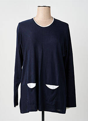 Pull tunique stretch manches longues bleu MONTPUNT femme
